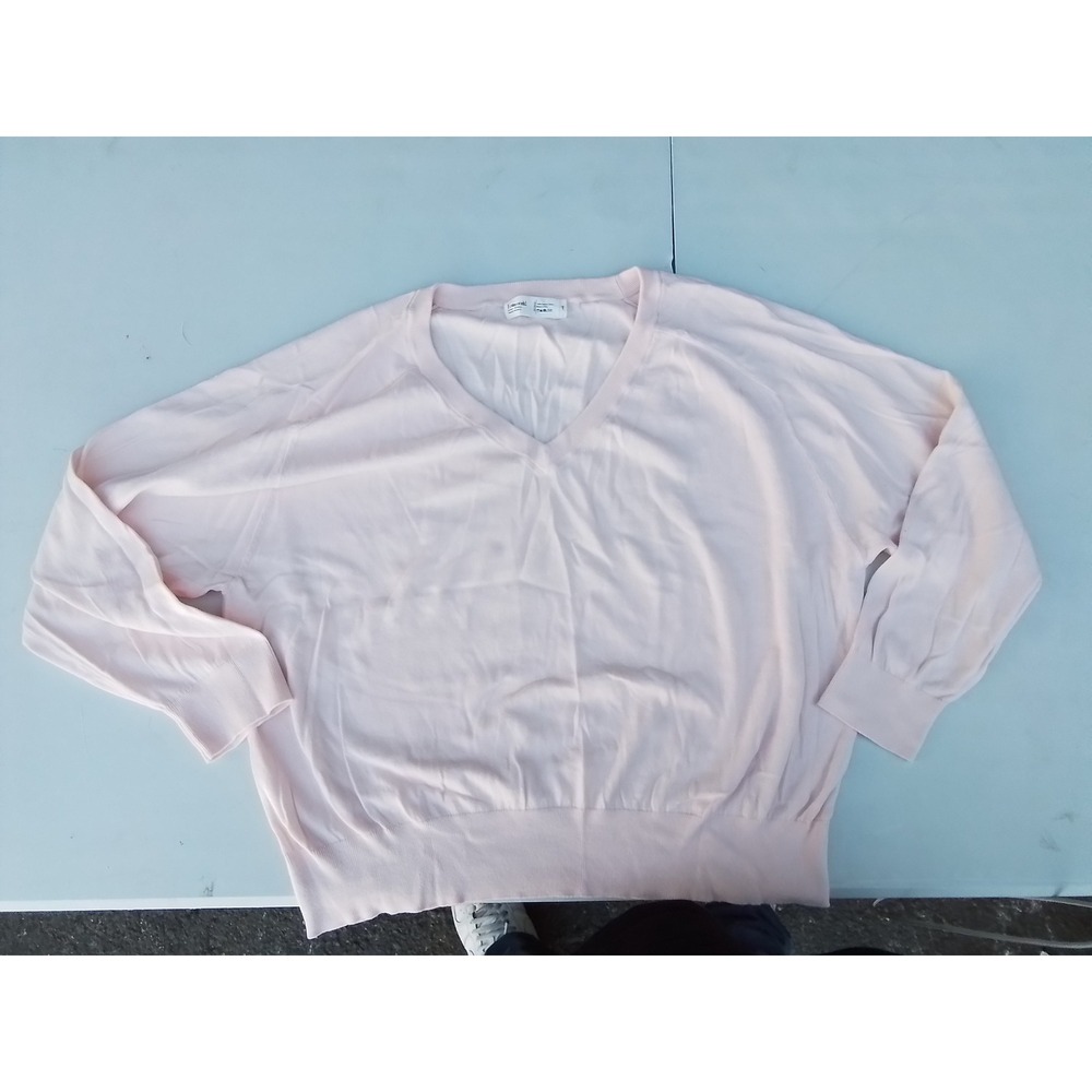 Entireworld Pink Organic Cotton V-Neck Sweater Type S Version 3 Large